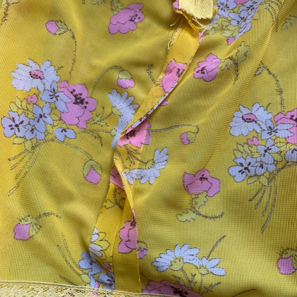VTG 1970 vintage yellow flutter top SZS deadstock - Picture 2 of 4
